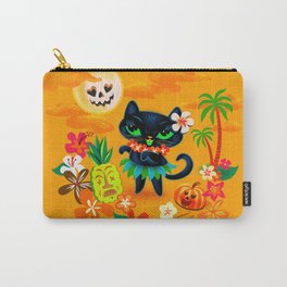 Hulaween Kitty with Tiki Pineapple Carry-All Pouch