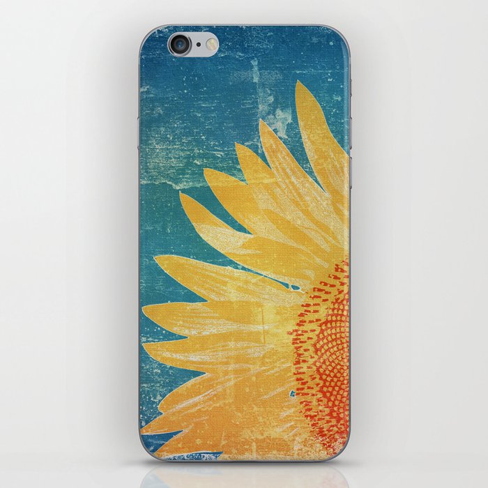 Single sunflower rustic style iPhone Skin