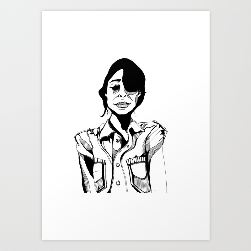 Ghost Girl Art Print By Keligagen Society6,Male Human Body Outline Drawing