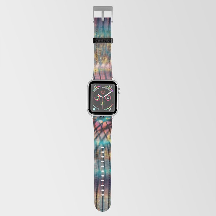 Color Sound-2 (rainbow gasoline spiral splatter) Apple Watch Band