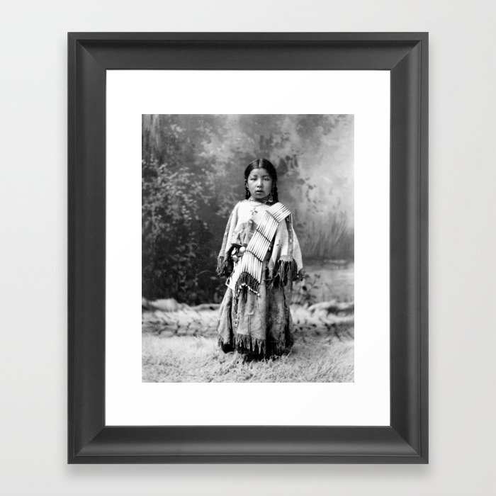 Dakota Sioux Little Girl Framed Art Print