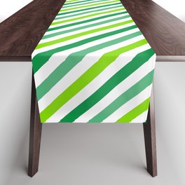 St. Patrick's Day Oblique Green Stripes Collection Table Runner
