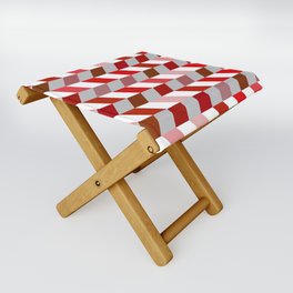 Abstract Dark Red Light Red and White Zig Zag Background. Folding Stool