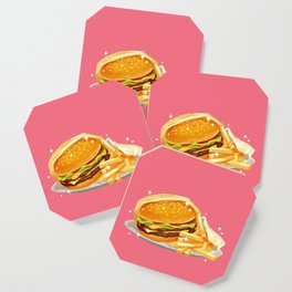 Double Cheeseburger and Fries Coaster