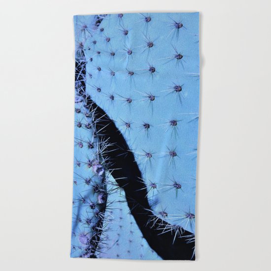 cactus in blue Beach Towel