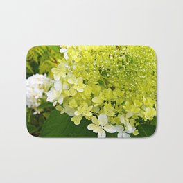 Elegant Chartreuse Green Limelight Hydrangea Macro Bath Mat | Blooming, Painting, Chartreuse, Floral, Abstractflower, Flower, Elegant, Contemporary, Gift, Green 