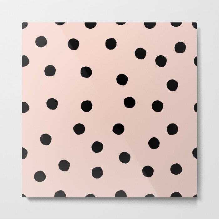 Tiny pink animal print dots Metal Print
