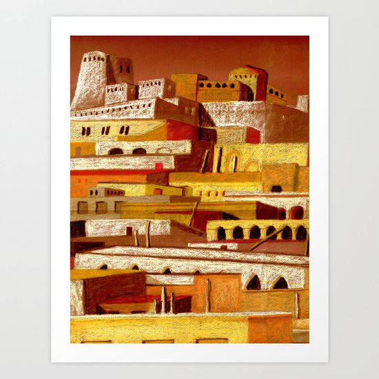 The fortress at sunset Art Print
