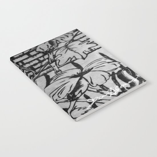Black and White Palm Flowers by my Mom Notebook