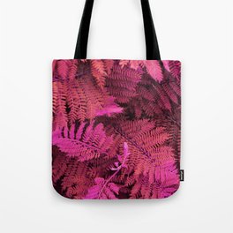 Crazy colored nature serie: pink fern leaves Tote Bag