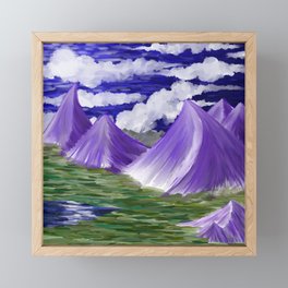 Purple mountains Framed Mini Art Print