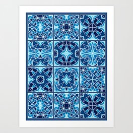 Blue Tiles Art Print