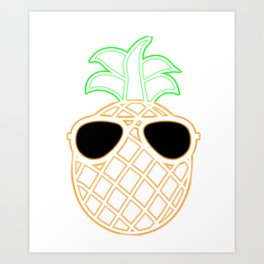 Neon Pineapple Sunglasses Glow Party Costume Funny Art Print