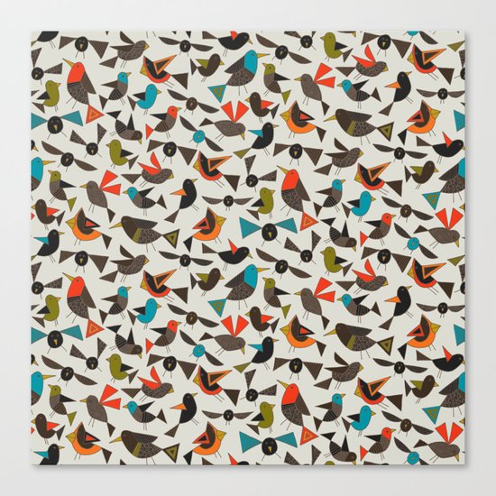 just birds china white Canvas Print