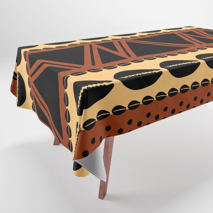 Rust African Mud Cloth Tablecloth by Funky Vibes Society6
