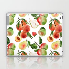 Trendy Summer Pattern with Apples, pears and peaches Laptop Skin