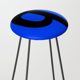 letter Q (Black & Blue) Counter Stool