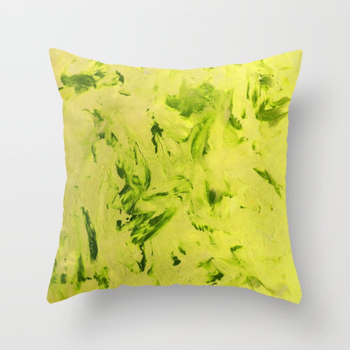 green with yellow marble pattern Throw Pillow