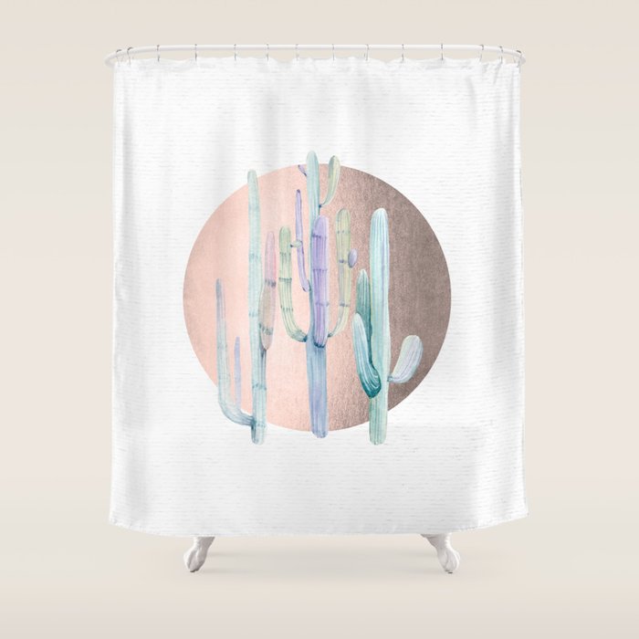 Desert Cactus Sun Bronze Teal By Nature Magick Shower