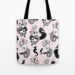 Pearla the Mermaid on Pink Tote Bag
