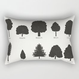 Infographic Guide for Tree Species by Shapes or Silhouette Rectangular Pillow