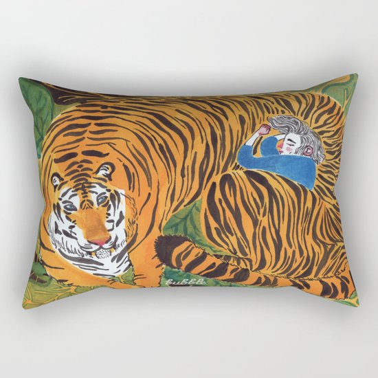 The wild beast is reasting Rectangular Pillow