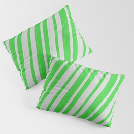[ Thumbnail: Lime Green & Light Grey Colored Lines Pattern Pillow Sham ]