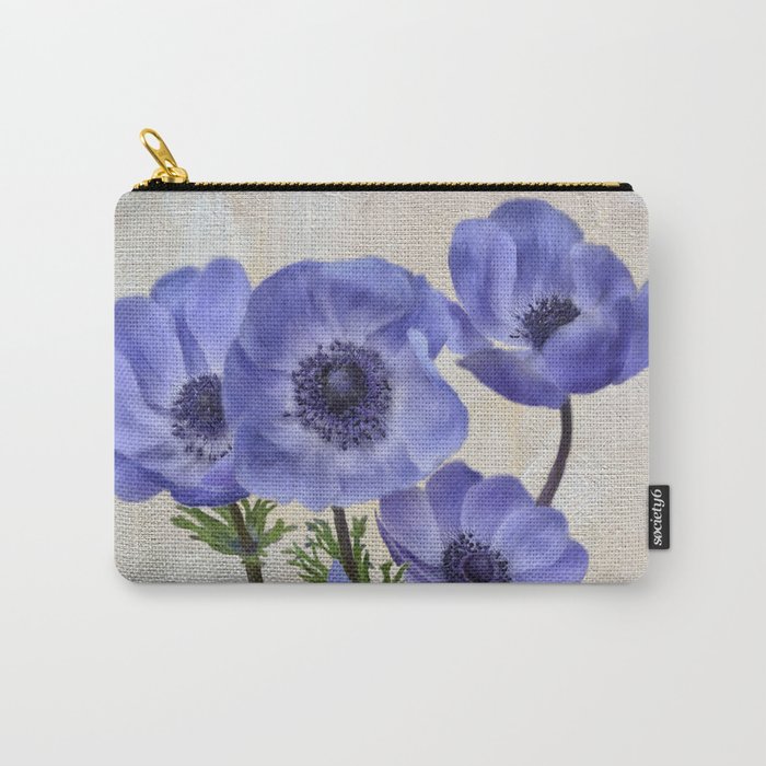 Pretty Periwinkle Poppies Carry-All Pouch