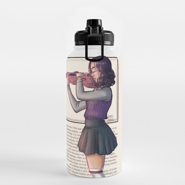 Dark Academia Aesthetic Water Bottle by CHELEDRAWS