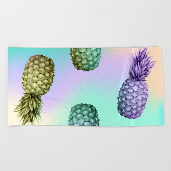 Pineapple Glow Beach Towel