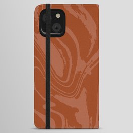 Abstract Swirl Marble (burnt orange) iPhone Wallet Case