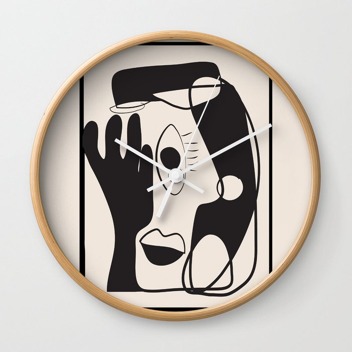 Abstract Line Portrait 01 Wall Clock