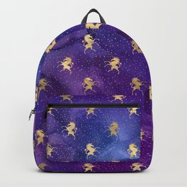 Chic Purple Watercolor Gold Unicorns Backpack
