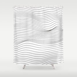 Wave Lines Pattern Abstract Background. Shower Curtain
