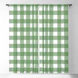 Green & White Gingham  Blackout Curtain