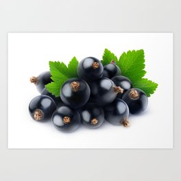 Black currants Art Print | Blackcurrant, Fresh, Photo, Design, Fruit, Black, Eating, Diet, Food, Vegetarian 