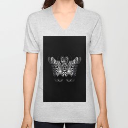 Zebra Butterfly V Neck T Shirt