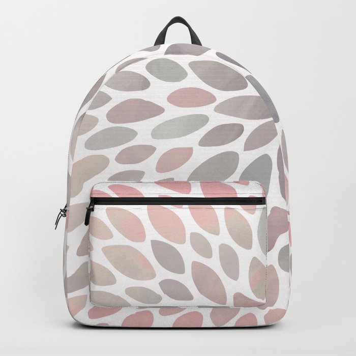 Festive, Flower Bloom, Coral and Gray, Floral Prints Backpack