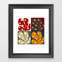 Spots patterned color leaves patchwork 1 Framed Art Print