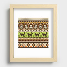 Knit Fox Pattern Recessed Framed Print