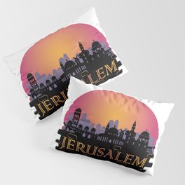 Jerusalem Old City Skyline - Israel Travel Pillow Sham