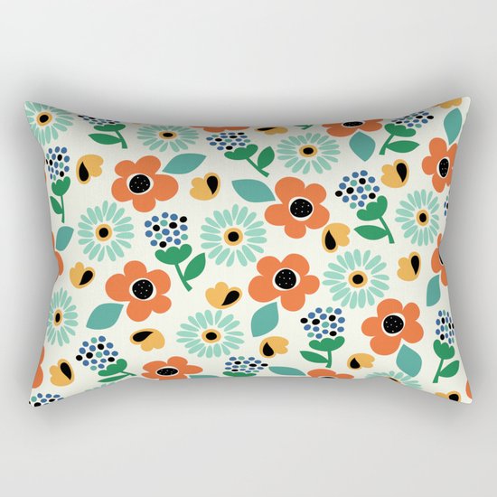 Floral Time Rectangular Pillow