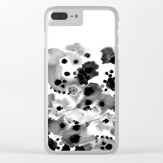 Rania - abstract black and white minimal scandi painting pattern ink Clear iPhone Case