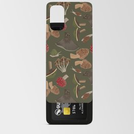 Tossed Mushrooms - dark green Android Card Case