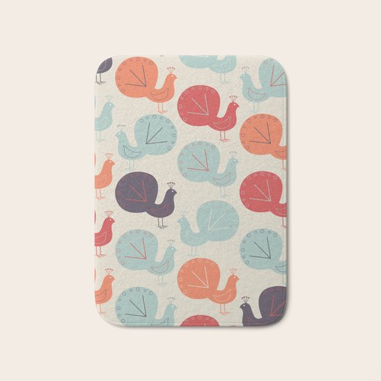 Peacock Pattern Bath Mat