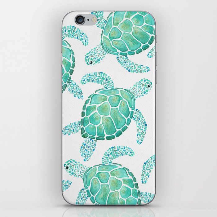 Sea Turtle Pattern - Blue iPhone Skin