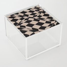 Brown and Black Distorted Checkerboard Pattern Pairs DE 2022 Popular Color Trail Dust DE6123 Acrylic Box