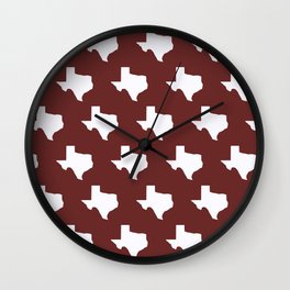 Maroon and White Texas Pattern Wall Clock | White, Wine, Maroonandwhite, Texaspride, Burgundy, Texasspirit, Texasgirl, Maroon, Aggie, Backtoschool 
