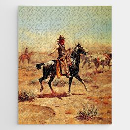 “In the Alkali” by Charles M Russell Jigsaw Puzzle