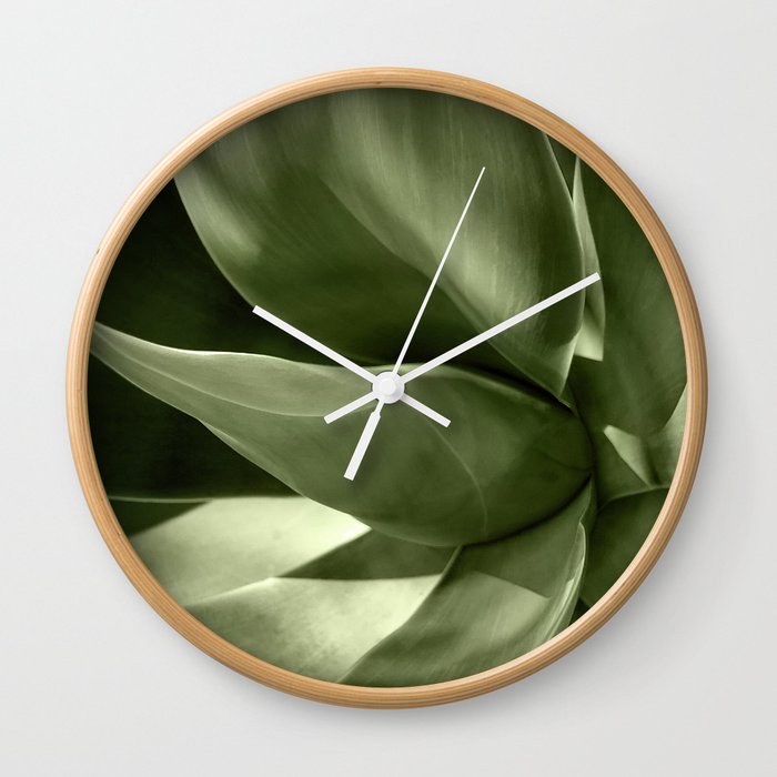 Green Agave Plant Wall Clock